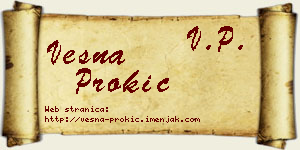 Vesna Prokić vizit kartica